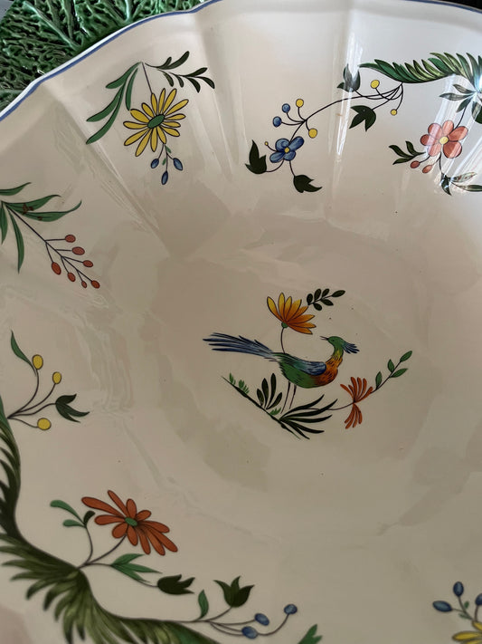 Gien Oiseaux de paradis salad footed bowl 30 cm