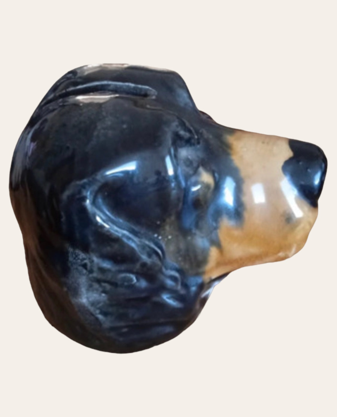 Antique French coin bank dog head