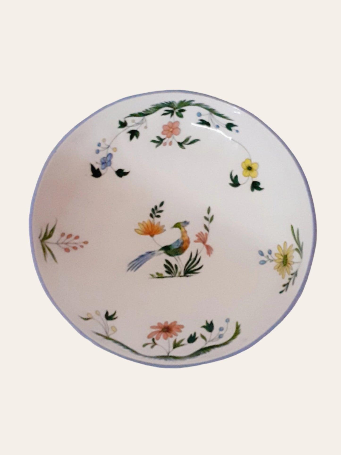 Gien Oiseaux de Paradis small footed salad bowl