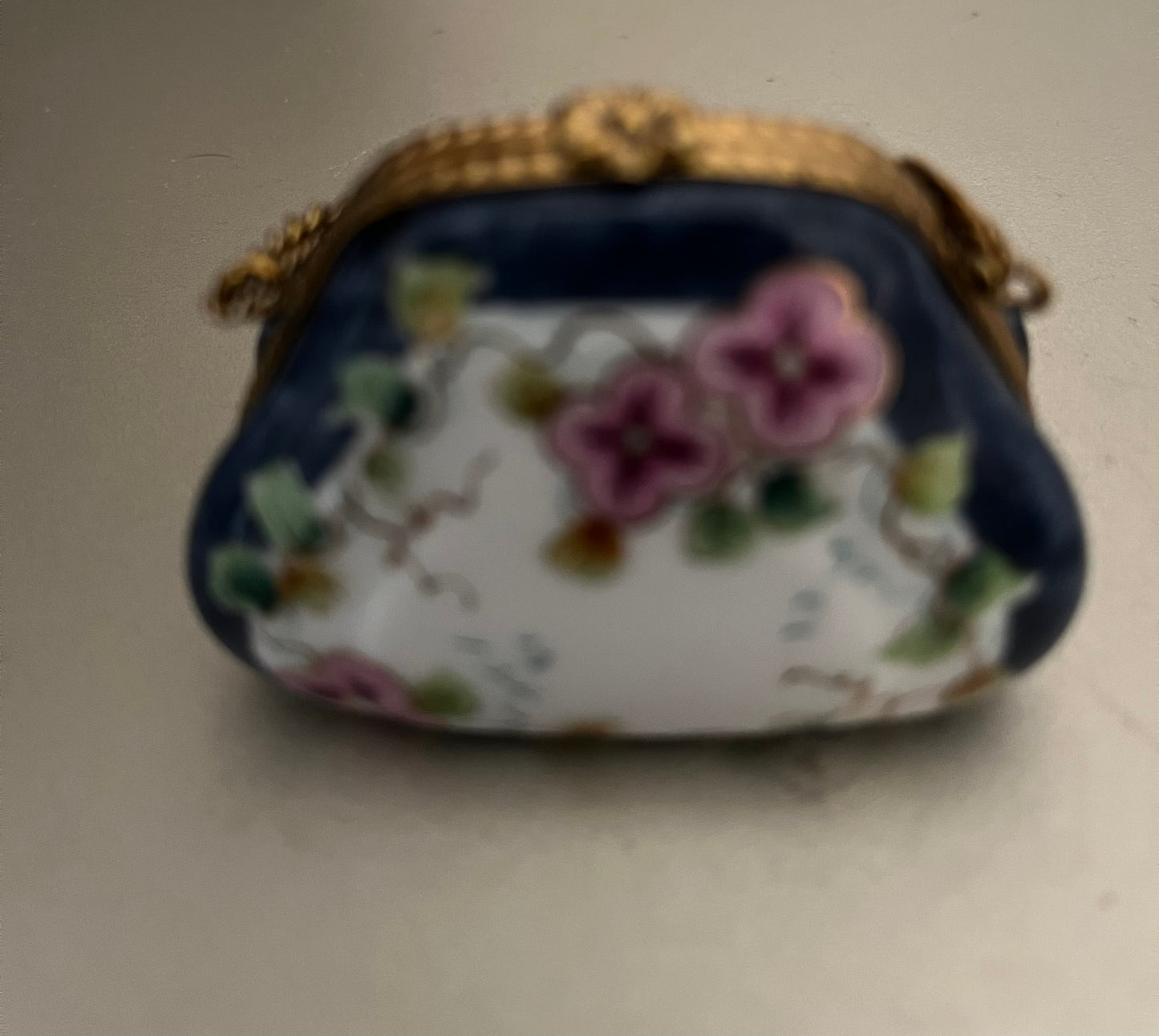 Limoges trincketbox floral purse