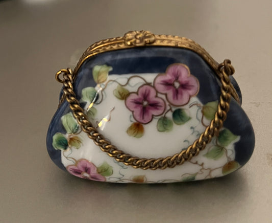 Limoges trincketbox floral purse