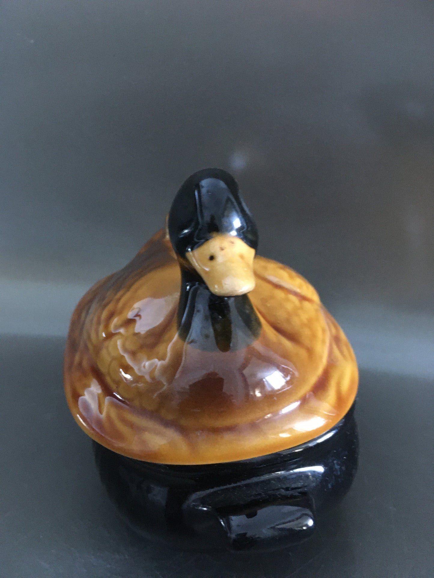 antique majolica terrine duck