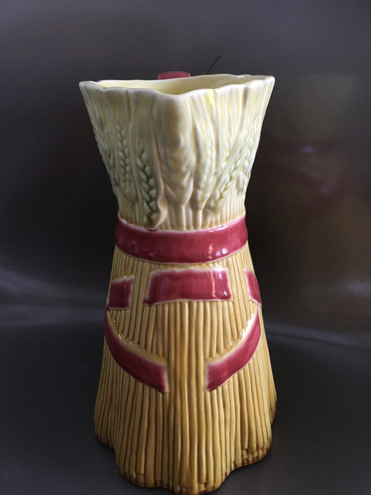 vintage majolica pitcher grain Bordallo Pinheiro