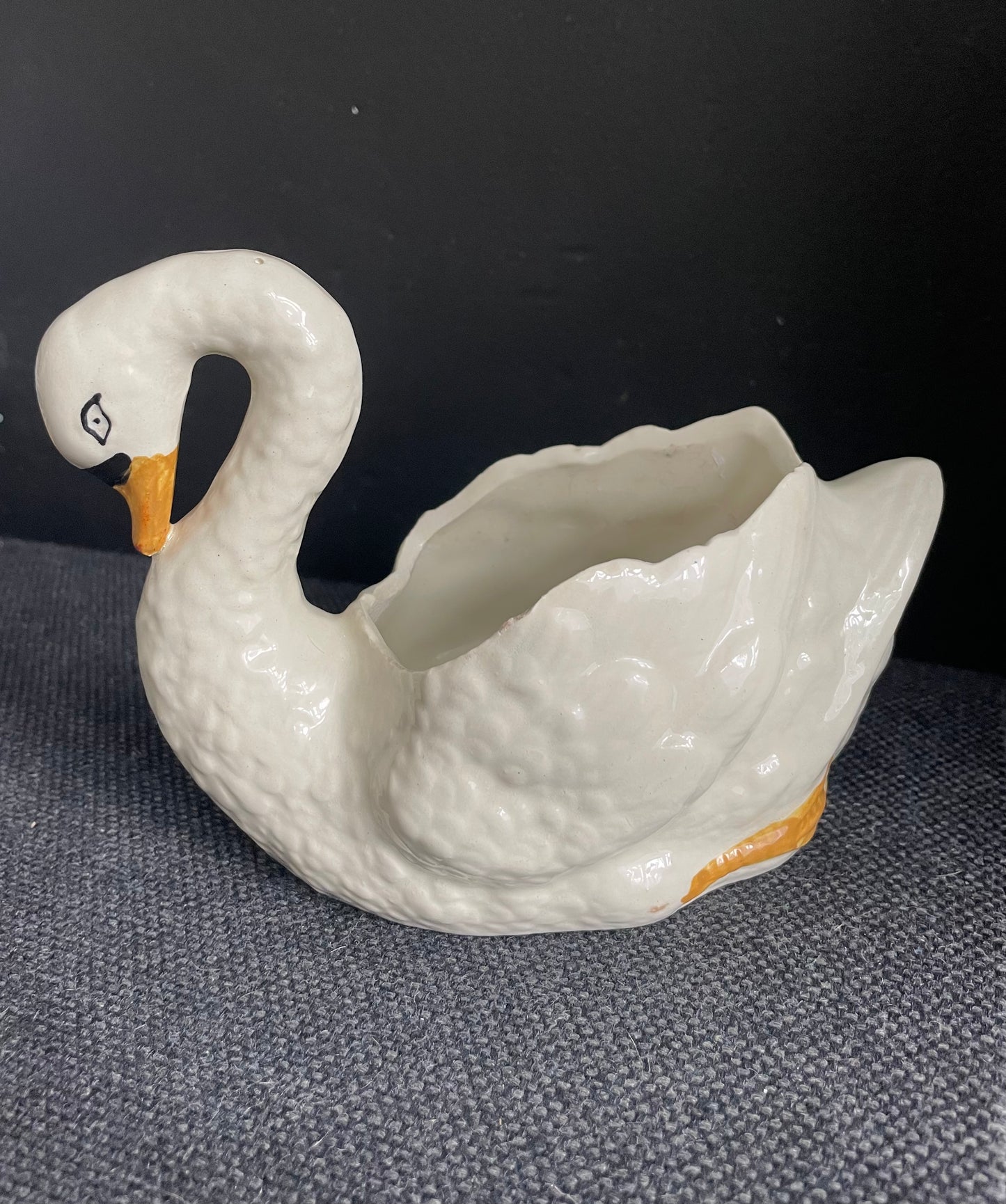 Antique swan planter