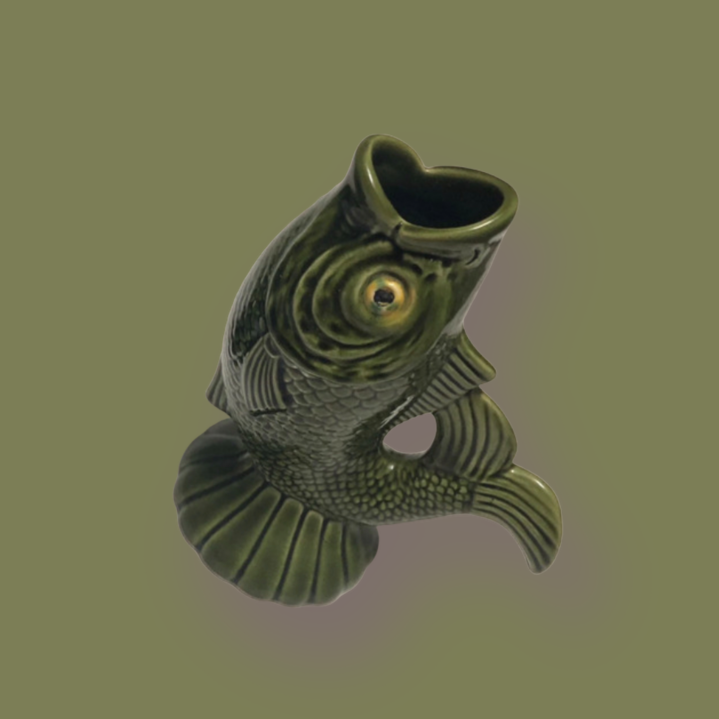 majolica pitcher fish