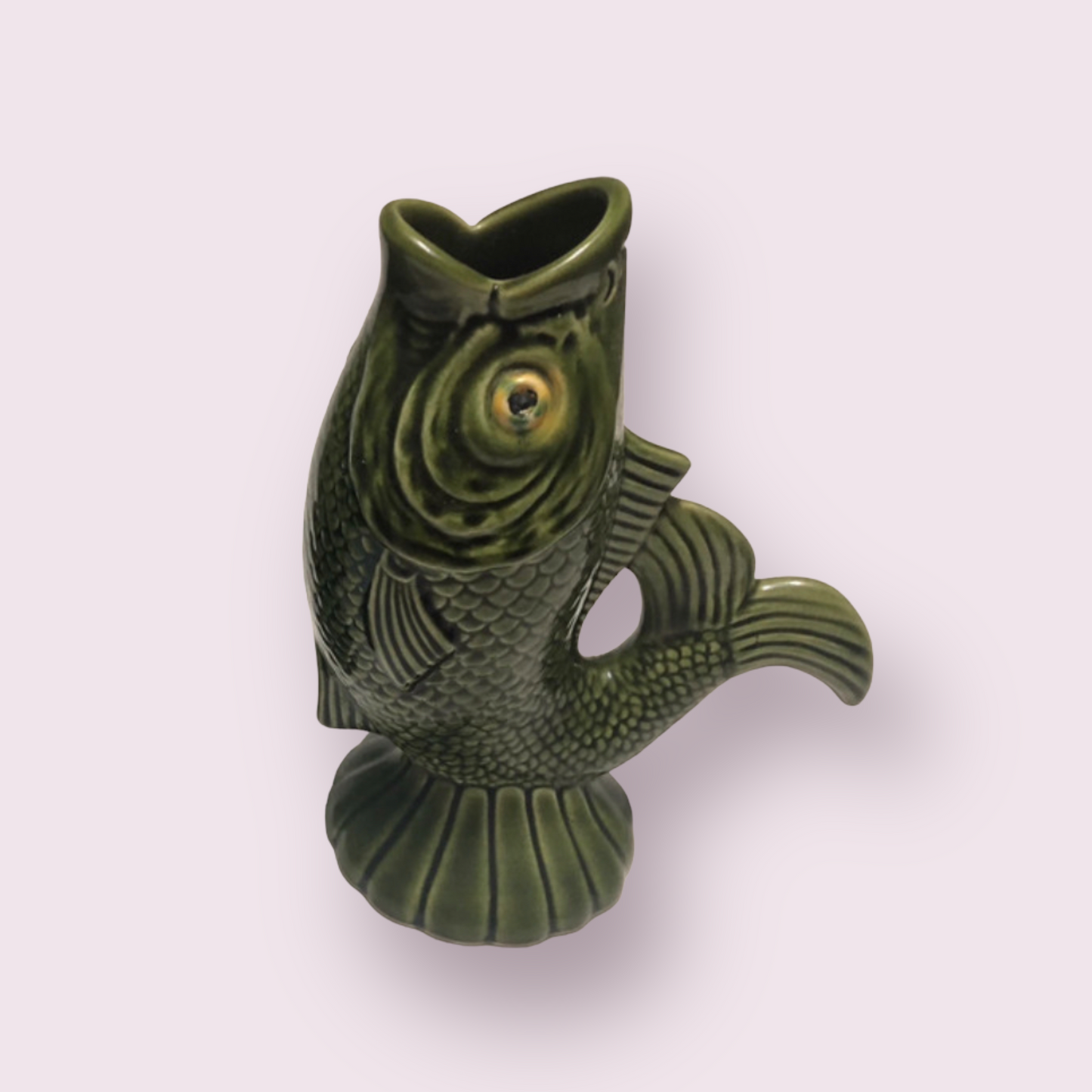 majolica pitcher fish