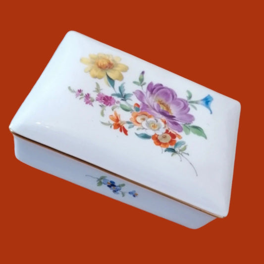 Meissen vintage rectangular box floral