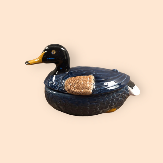 Vintage blue duck terrine Caugant