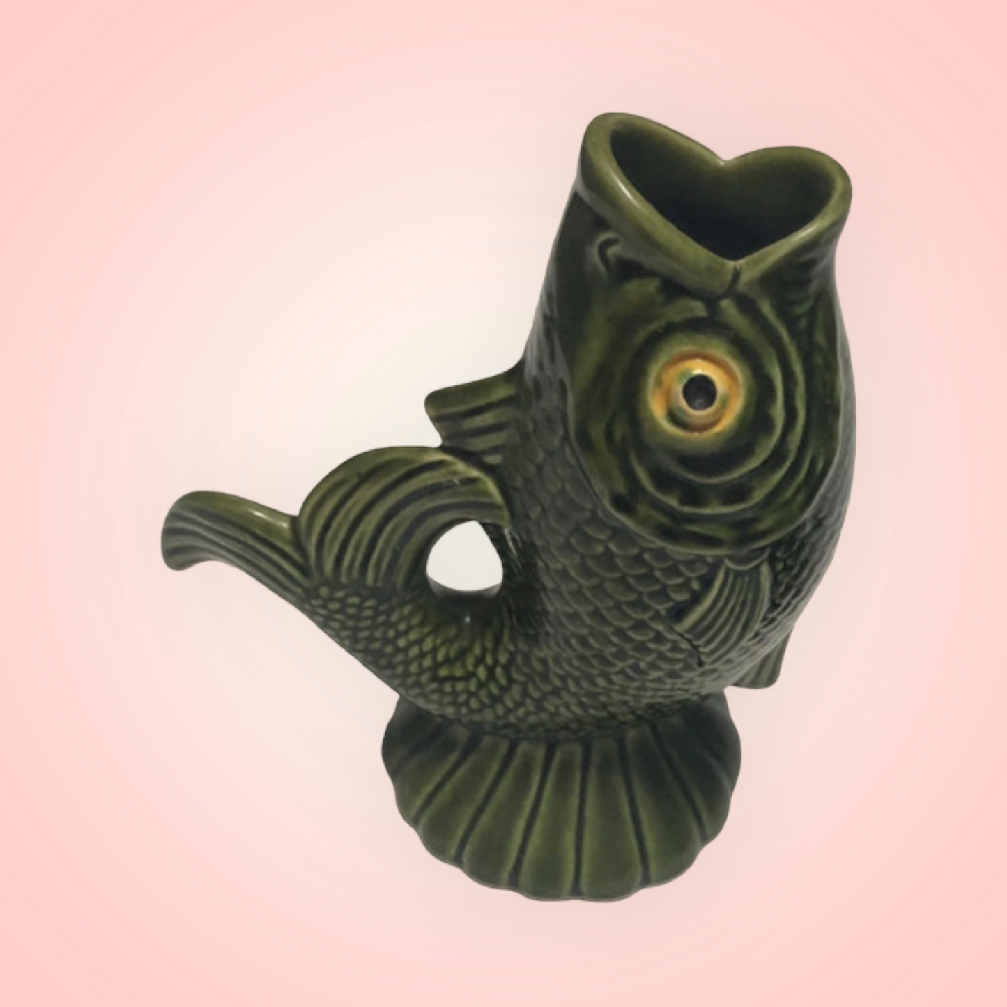 majolica pitcher fish