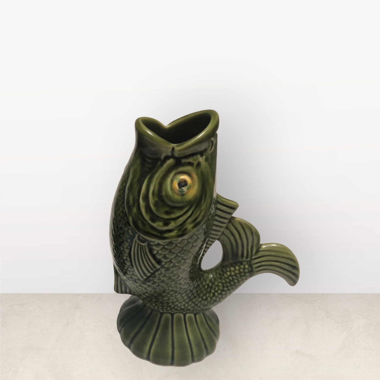 majolica pitcher fish