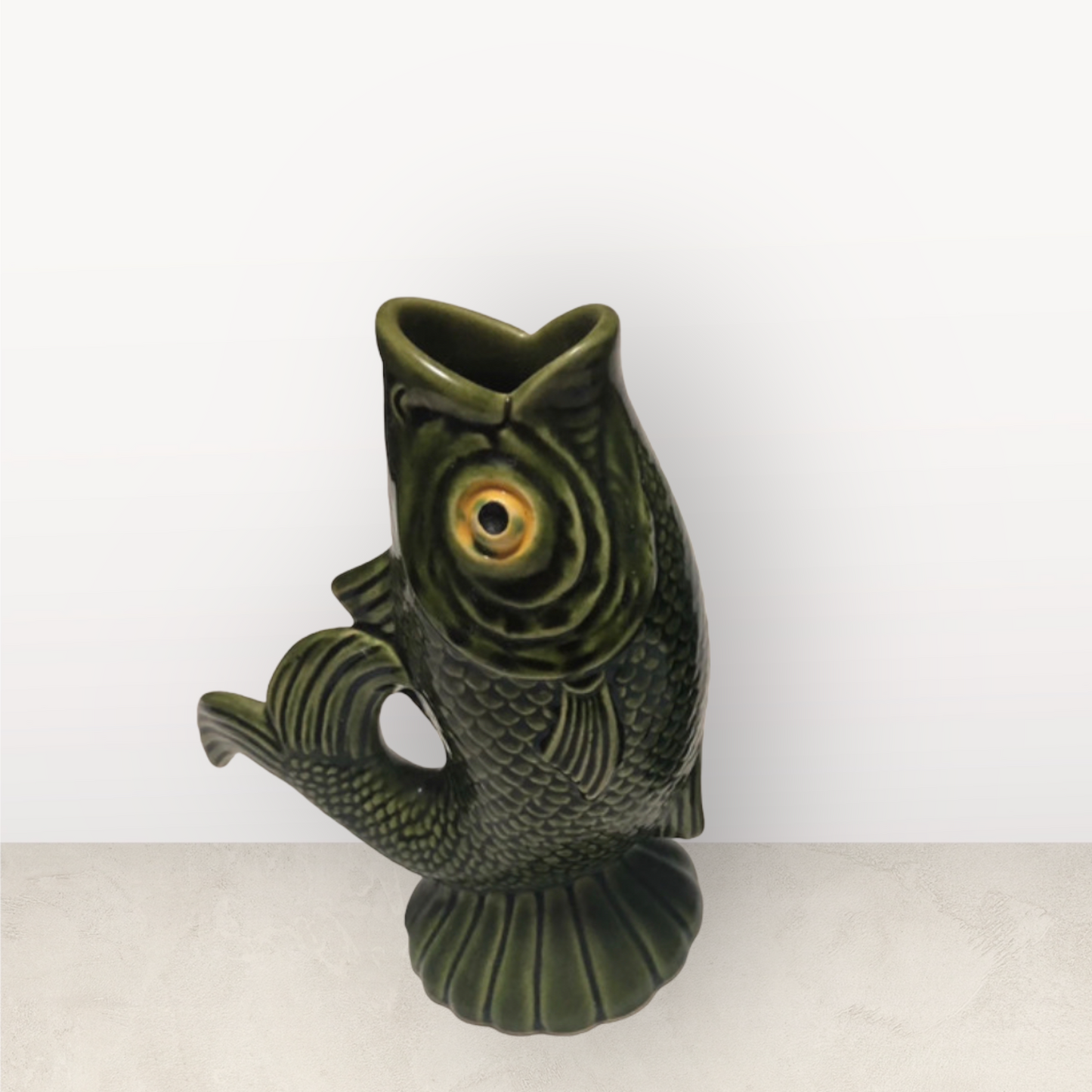 majolica pitcher fish