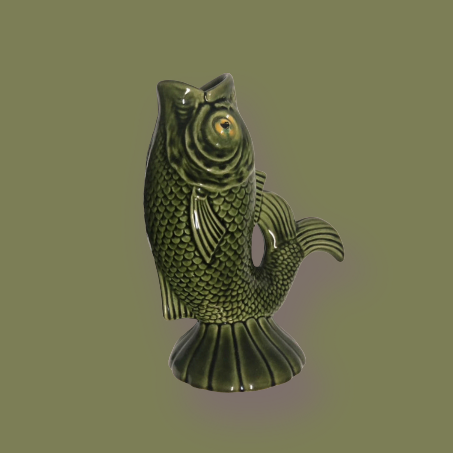 majolica pitcher fish