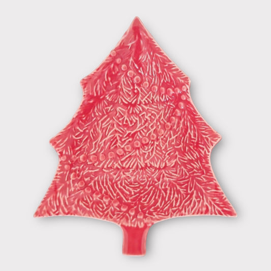 Bordallo Pinheiro Christmas tree server red