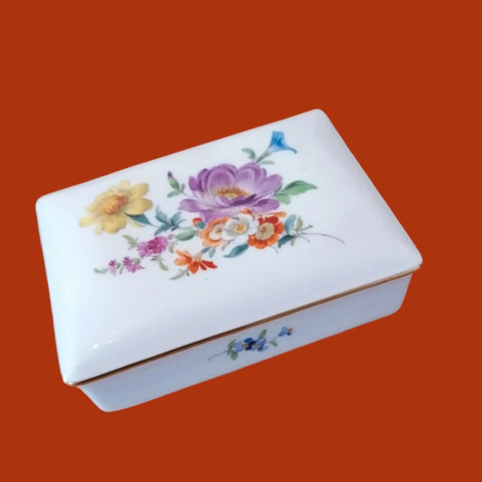 Meissen vintage rectangular box floral