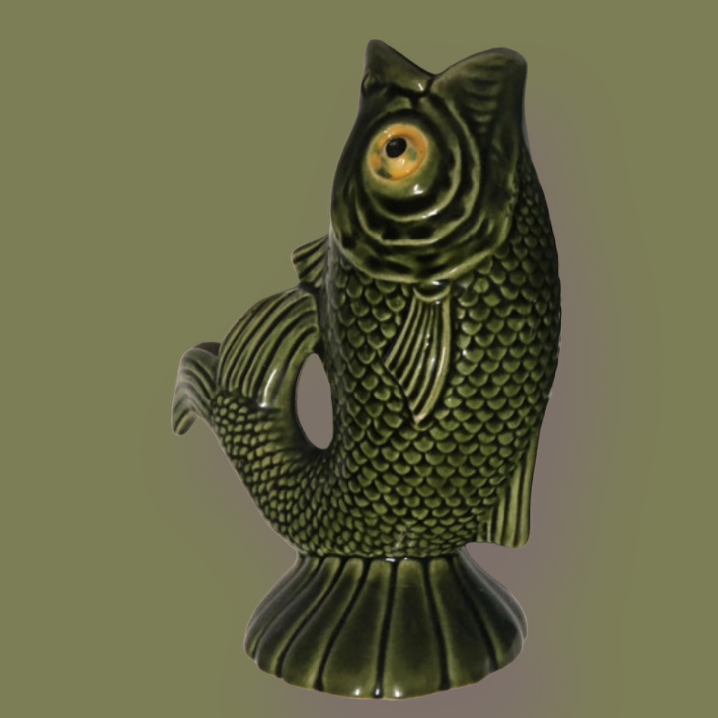 majolica pitcher fish