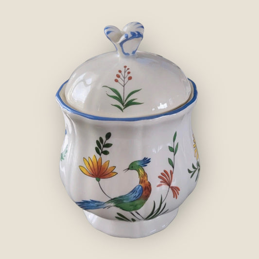 Gien Oiseaux de Paradis lidded jar